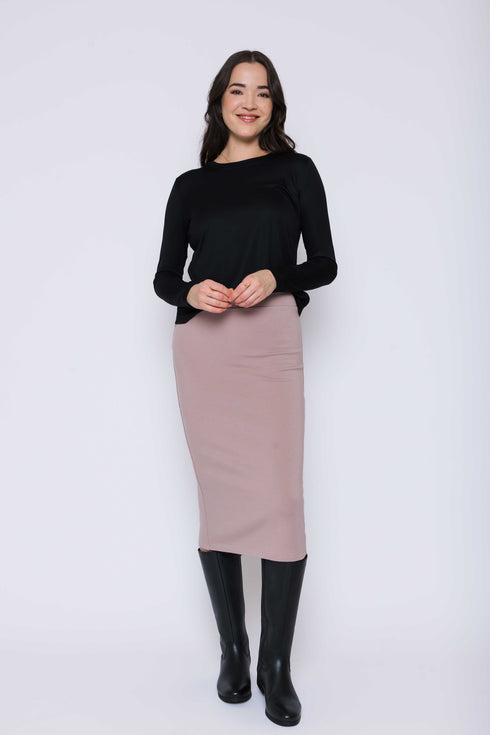 Erin-Luxe Fleece Midi Skirt